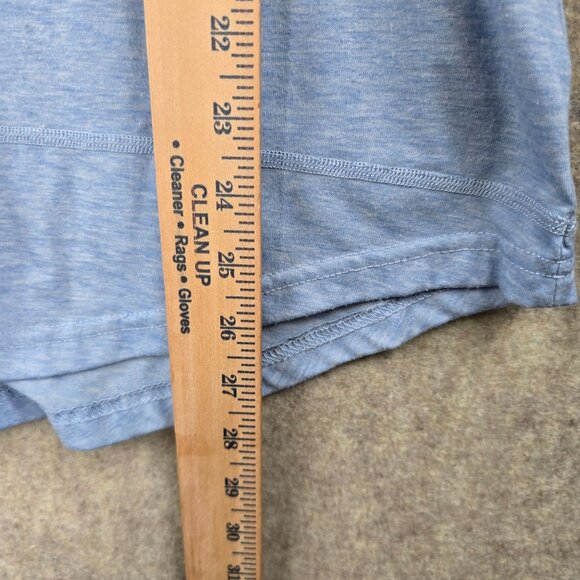 Light Blue Long Sleeve V-Neck Lightweight Shirt Rayon Polyester Blend - Picture 5 of 6